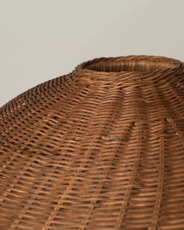 Brown rattan ceiling lampshade