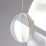 Pantalla oval de seda blanca para lámpara de techo