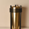 Paragüero vintage de metal dorado y negro