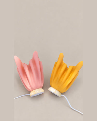 Pareja de lámparas vintage rosa y naranja — vista superior de las aberturas