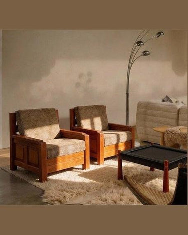 Sillones brutalistas vintage tapizados