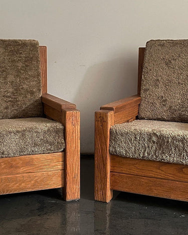 Detalle de sillón vintage brutalista
