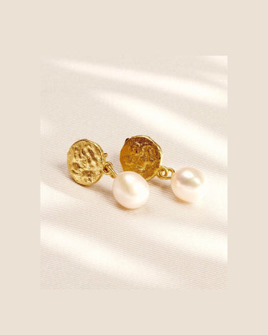 Pendientes de perlas y oro Agapée