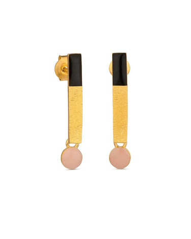 Pendientes geométricos dorados Somni Joidart, vista lateral