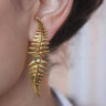 Pendientes Lamp de plata bañada en oro de 24 quilates