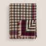 Plaid de cuadros marrón de lana y cachemira de Le Monde Sauvage