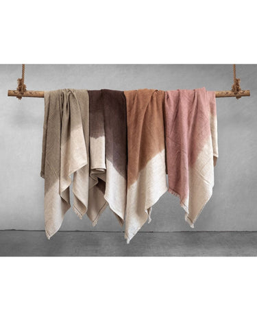 Plaid et couvre-lit en coton tie-dye marron