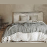 Plaid de lino gofrado reversible con flecos Le Monde Sauvage