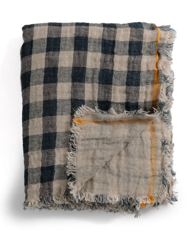 Plaid de lino lavado gofrado reversible Le Monde Sauvage