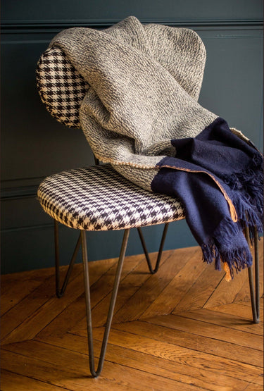 Handcrafted wool and cotton throw