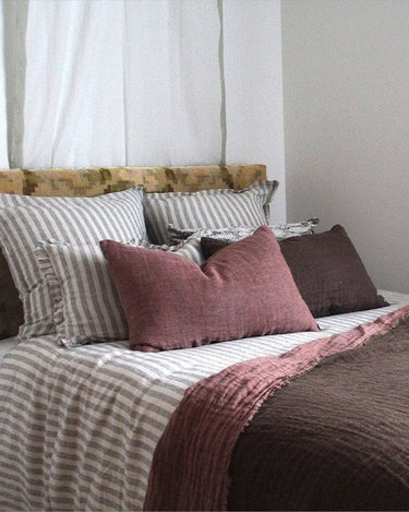 Plaid de lino gaufré Chinon bicolor reversible