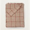 Plaid GADELA de lino natural 170x130 cm rayas terracota Dareels