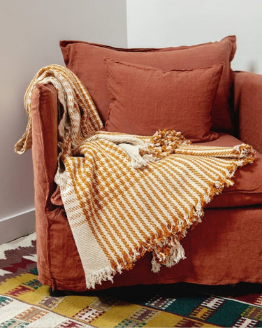 Plaid Pied de Poule de algodón khadi 140 × 200 cm