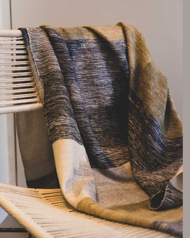 Colores del plaid de seda y algodón ikat Caravane