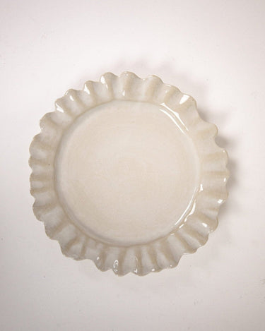 White glazed stoneware dinner plate by Olsson & Jensen