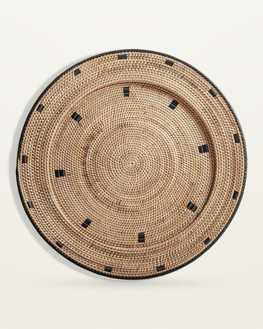 Plato decorativo de ratán marrón de Vical