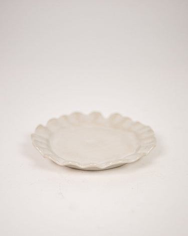 Small white glazed stoneware plate by Olsson & Jensen