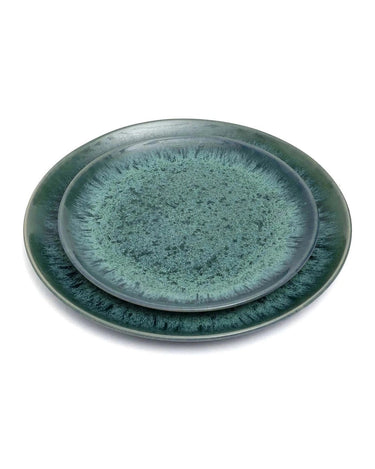 Blue Portuguese ceramic salad plates - Set of 6 by Bazar Bizar on a table