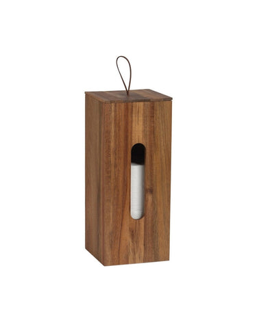 Portarrollos de madera de acacia con tres rollos