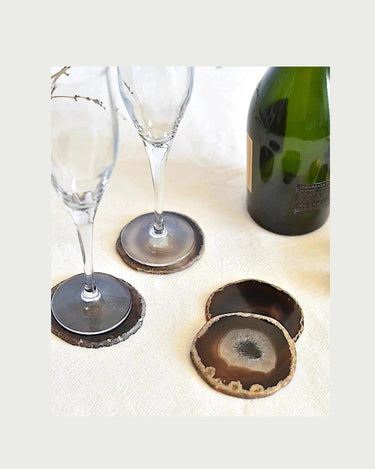 Posavasos de ágata marrón natural