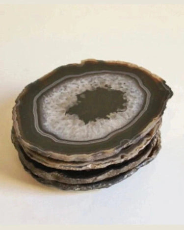 Posavasos decorativos de piedra ágata marrón
