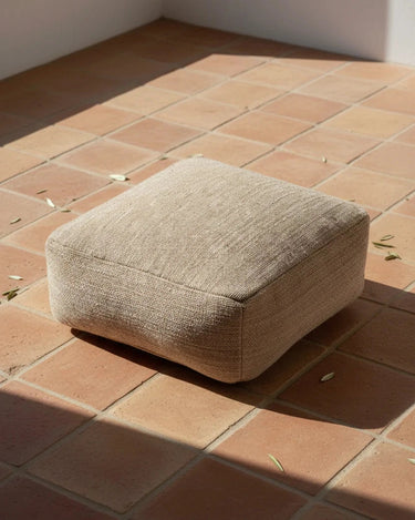 Comfy Natural Style Beige Pouf by Bazar Bizar
