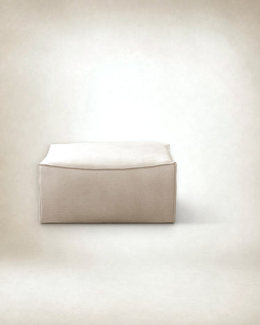 Puf cuadrado Catena S500 de lino natural 95 cm en Matuta Home - imagen 1