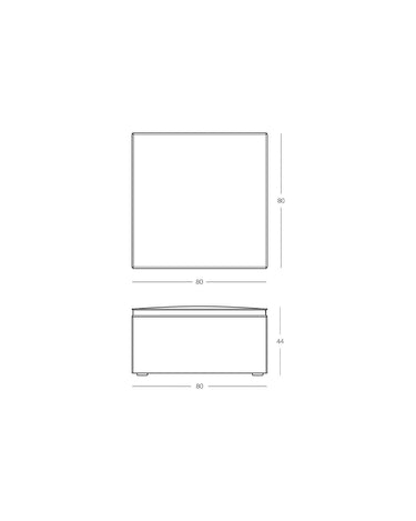 Plano de medidas de pufs de lino blanco de Tine K Home