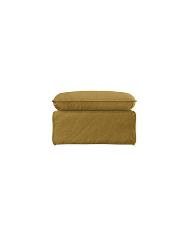 Nomad Burnt Ocher Linen Ottoman with Removable Cover by HK Living, Nomad Hocker
