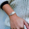 Pulsera Positano de plata con motivo de pluma