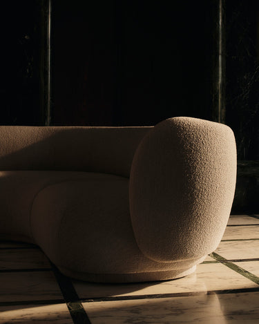 Reposabrazos Derecho Sofá Modular Rico Bouclé Suave Natural Diseño Elegante Confort Superior