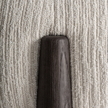 Reposapiés de poliéster blanco chenilla madera de pino marrón de Vical, imagen 4