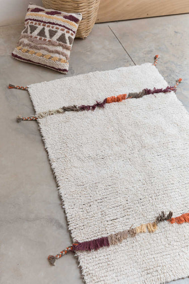 Alfombra Lavable Reversible de Algodón Zabol Beige 80 x 120 cm