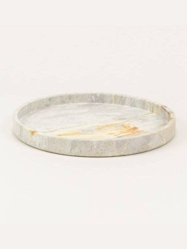 Vista completa de bandeja decorativa cuadrada de mármol blanco de Rivêt - Indochineur