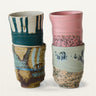 Set 4 tazas café gres Artist Ceramics HK Living pintadas mano