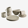 Set brunch gres esmaltado arena 16 piezas Nordal