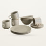 Set de brunch GRAINY de gres esmaltado color arena – Nordal