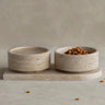 Set de dos cuencos para perros con base de travertino