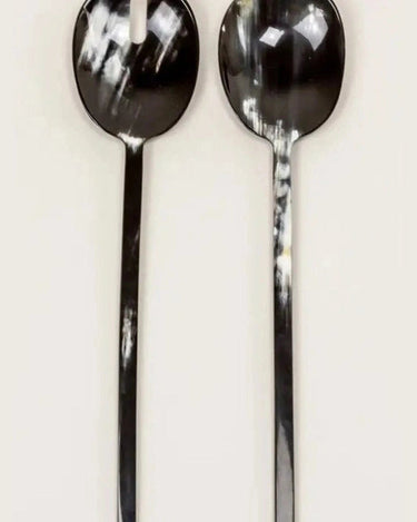Vista completa de dos cucharas grandes para ensalada de cuerno de Rivêt - Indochineur