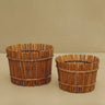 Set de 2 maceteros de mimbre natural