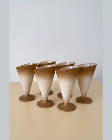 Set de seis copas vintage de cristal para postre · vista 2