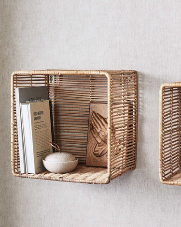 ZEYA set of 2 natural wicker storage boxes in an interior setting – Nordal
