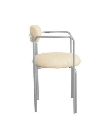 Vista 7 de silla de acero cromado con tapizado bouclette blanco de Gabrielle Paris