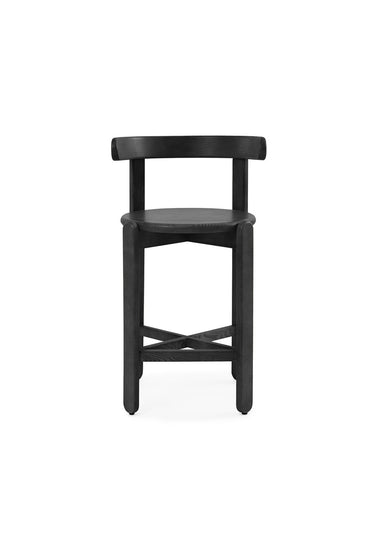 volumen y estructura de silla alta de madera lacada negra de Gabrielle Paris