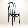 Silla bistro de abedul lacado negro curvado Nordal