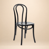 Silla bistro de abedul lacado negro curvado Nordal