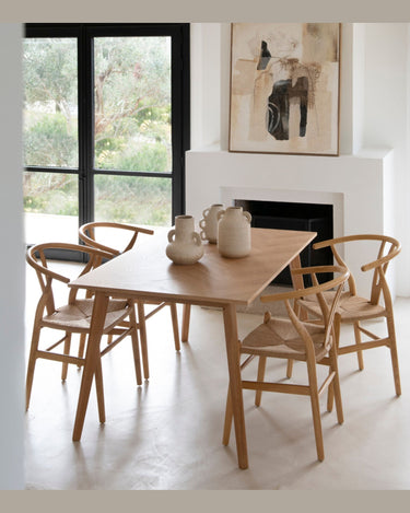 Silla de comedor de olmo macizo con asiento de papel trenzado de Andrea House