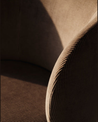 Silla con ruedas de terciopelo devoré gris piedra, imagen 2