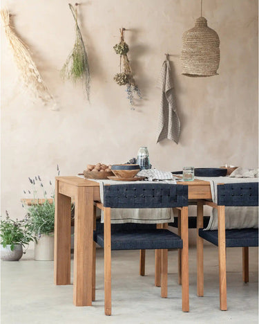 Silla CORA de teca reciclada y cuerda de papel 52 × 56 × 77 cm — detalle 3