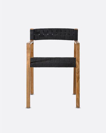 Silla CORA de teca reciclada y cuerda de papel 52 × 56 × 77 cm — detalle 5